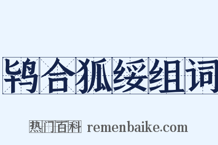 鸨合狐绥组词是什么意思的图片
